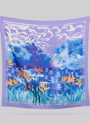 Scarf "Edem Garden" Size 70*70 cm silk shawl from Ukraine5 photo