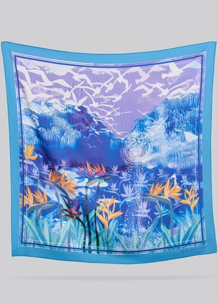 Scarf "Edem Garden" Size 70*70 cm silk shawl from Ukraine7 photo