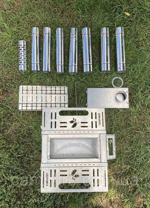 Stove with side glass! Stove for a tent, tourist. Mini portable stove for camping.9 photo