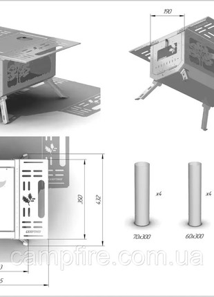 Stove with side glass! Stove for a tent, tourist. Mini portable stove for camping.10 photo