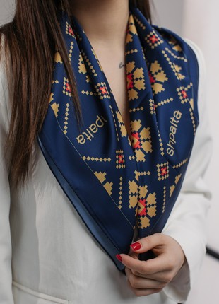 Scarf "Shpalta" Size 70*70 cm silk shawl from Ukraine4 photo