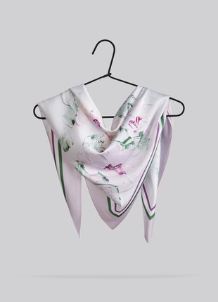 Scarf "Mallows" Size 70*70 cm silk shawl from Ukraine5 photo