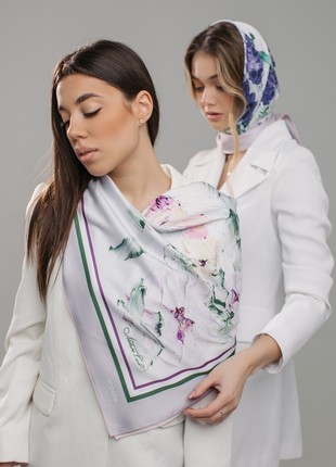 Scarf "Mallows" Size 57*57 cm silk shawl from Ukraine2 photo
