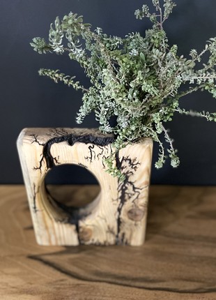 Wooden vase for dried flowers Summer Thunderstorm2 photo