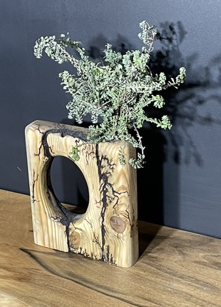Wooden vase for dried flowers Summer Thunderstorm5 photo