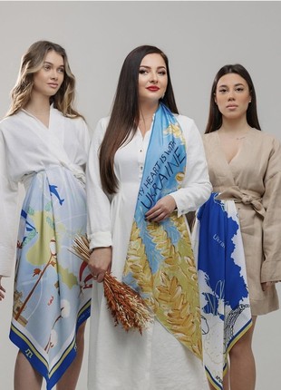 Scarf "Crimea" Size 70*70 cm silk shawl from Ukraine6 photo