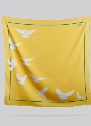 "Doves of Peace" scarf Size 70*70 cm Shpalta brand silk shawl from Ukraine
