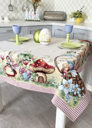 Easter tapestry tablecloth 54x54 in (137x137 cm.) festive tablecloth1 photo