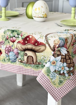 Easter tapestry tablecloth 54x54 in (137x137 cm.) festive tablecloth5 photo