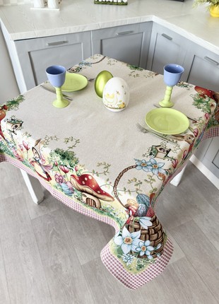 Easter tapestry tablecloth 54x54 in (137x137 cm.) festive tablecloth7 photo