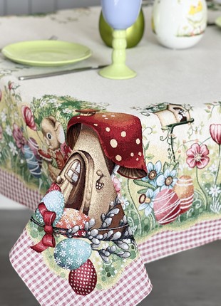 Easter tapestry tablecloth 54x70 in (137x180 cm.) festive tablecloth5 photo