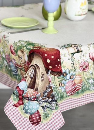 Easter tapestry tablecloth 54x102 in (137x260 cm.) festive tablecloth6 photo