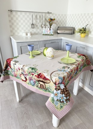 Easter tapestry tablecloth 54x102 in (137x260 cm.) festive tablecloth3 photo