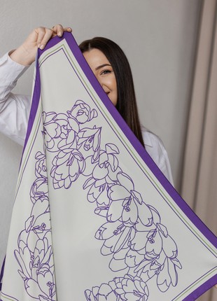 Scarf "Saffron" Size 70*70 cm silk shawl from Ukraine
