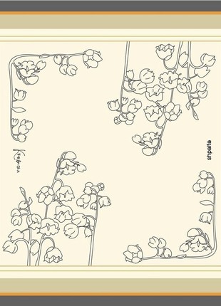 Scarf "Lily of the Valley" Size 85*85 cm silk shawl from Ukraine