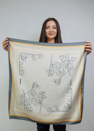 Scarf "Lily of the Valley" Size 70*70 cm silk shawl from Ukraine