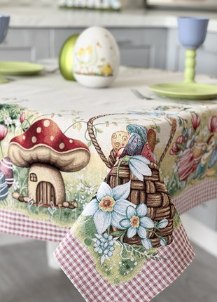 Easter tapestry tablecloth 54x118 in (137x300 cm.) festive tablecloth7 photo