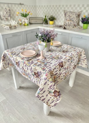 Easter tapestry tablecloth 54x54 in (137x137 cm.) festive tablecloth2 photo