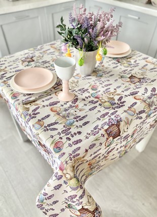 Easter tapestry tablecloth 54x54 in (137x137 cm.) festive tablecloth1 photo