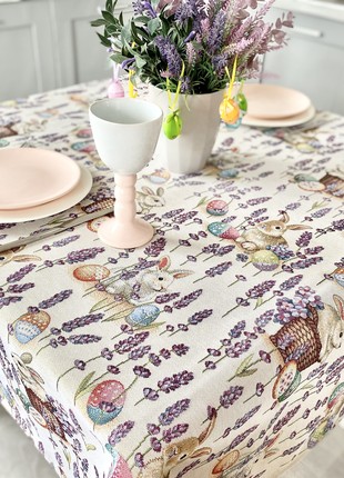 Easter tapestry tablecloth 54x70 in (137x180 cm.) festive tablecloth5 photo