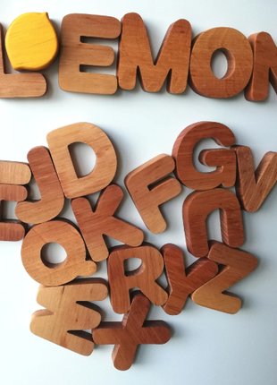 Wooden learn letters + numbers / fridge magnets