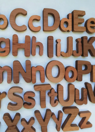 Wooden Upper and Lower letters, Magnets lowercase4 photo