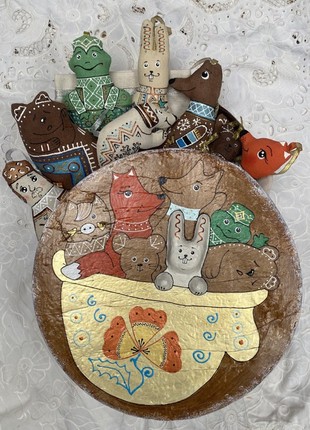 Textile fairy tale in a handmade box "The Mitten"6 photo