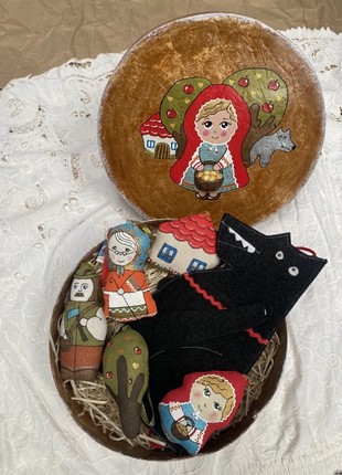 Textile fairy tale in a handmade box "Little Red Riding Hood"