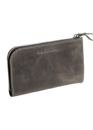 GRAY CASHPOUCH LEATHER WALLET