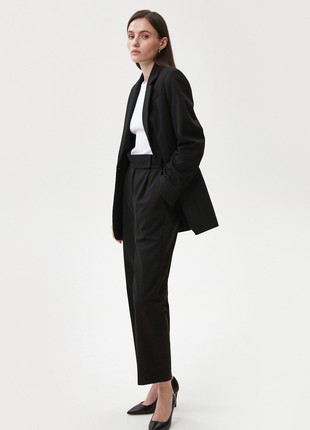 Black cropped pants made of suit fabric with visco3 photo