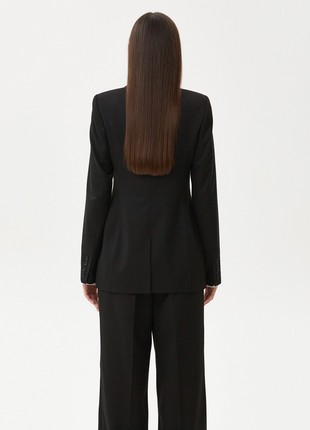 Black double-breasted jacket made of viscose suit fabric4 photo