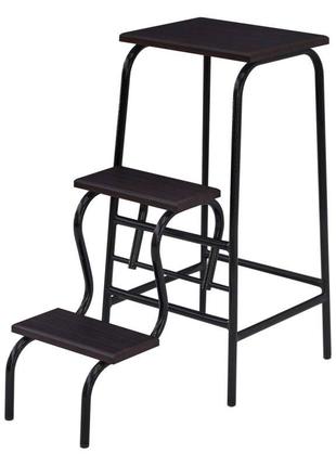 Stool-ladder black/wenge