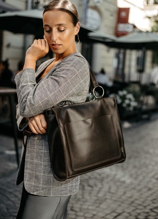 LEATHER BAG CONFIDENT BROWN6 photo