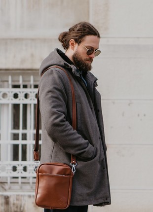 LEATHER BAG WEASY COGNAC2 photo
