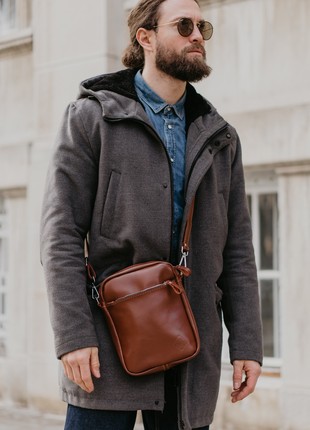 LEATHER BAG WEASY COGNAC3 photo
