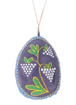 Small lilac easter egg with osier2 photo