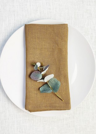 Set of 2 Golden Brown Cloth Napkins for Weddings and Dinners - 10'' x 10'' (25 x 25 cm)2 photo