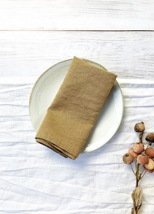 Set of 2 Golden Brown Cloth Napkins for Weddings and Dinners - 10'' x 10'' (25 x 25 cm)