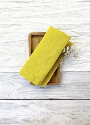 Set of 2 Yellow Cloth Napkins for Weddings and Dinners - 10'' x 10'' (25 x 25 cm)2 photo