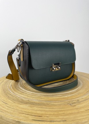Leather Handbag for Woman, Crossbody Bag, Leather Purse, Shoulder Bag, Lamponi Saddle One S2 photo