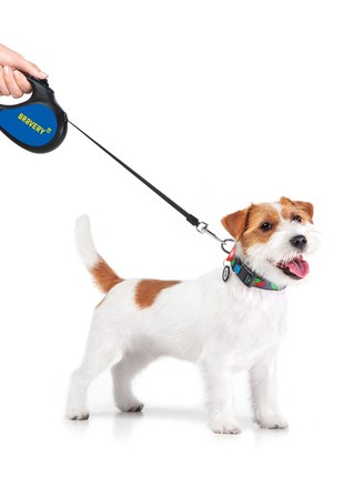 Dog retractable leash WAUDOG R-leash, design “Bravery”, reflective thread, size S6 photo