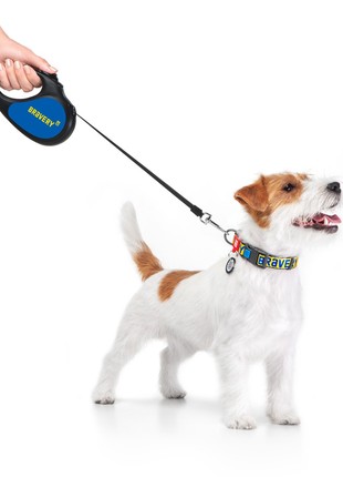 Dog retractable leash WAUDOG R-leash, design “Bravery”, reflective thread, size M4 photo