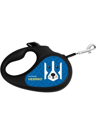 Dog retractable leash WAUDOG R-leash, design “Patron”, reflective thread, size M