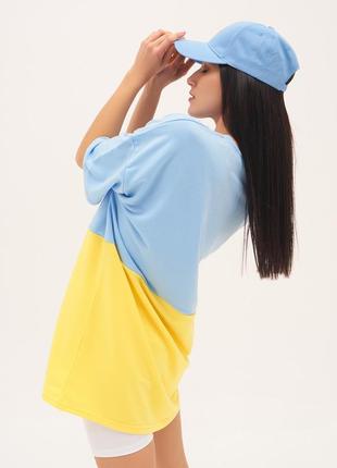 Issa plus unisex oversized t-shirt in yellow and blue2 photo