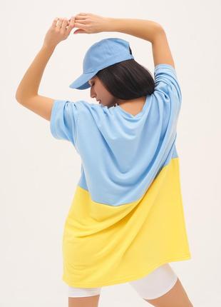 Issa plus unisex oversized t-shirt in yellow and blue3 photo