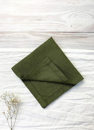 Set of 2 Moss Forest green Cloth Napkins for Weddings and Dinners - 10'' x 10'' (25 x 25 cm)3 photo