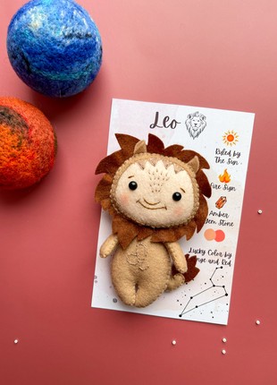 Felt toy Zodiac Sign Leo, Leo gifts