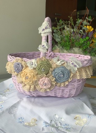 Easter basket of soft lilac color