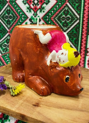 Soybean candle in a planter - Bear with a girl5 photo