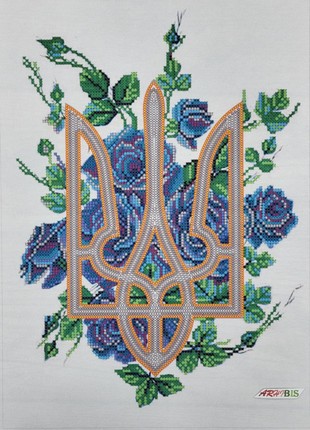 Emblem of Ukraine in Flowers Kit Bead Embroidery ta-508